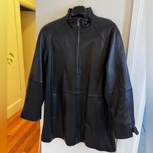 NWT Worthington women’s 100% genuine lambskin leather Jacket XL black